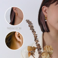 Boucles d'oreilles plaquées à l'or à la mode à la mode rectangle